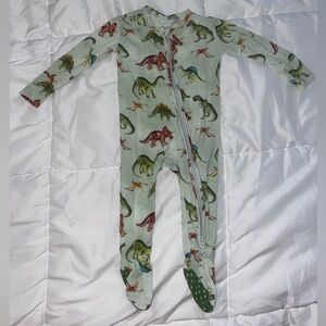 Posh Peanut 3-6 months Dinosaur Bamboo double zipper footie pajamas (has holes)